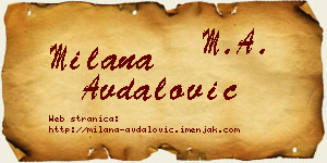 Milana Avdalović vizit kartica